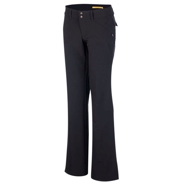 Lole Womens Black Travel Pants Sz 8 Nano Carbon Light Flare Leg UPF 50 Stretch - Picture 1 of 16